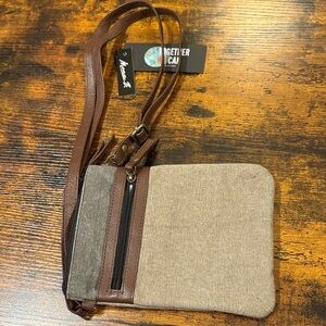 Mona B Brown and Gray Men's Messenger Bag